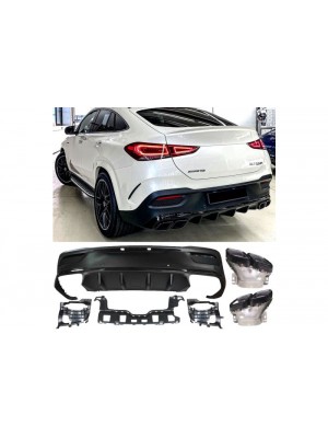 Zadní difuzor Mercedes Benz GLE Coupe C167 - hranate koncovky (černé)